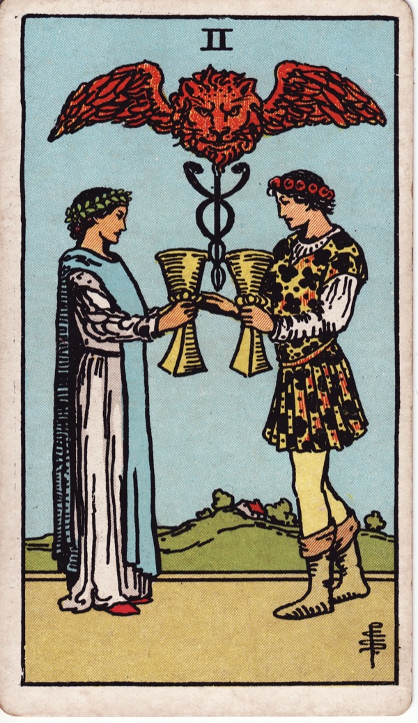 Two of Cups from the Rider-Waite-Smith tarot deck