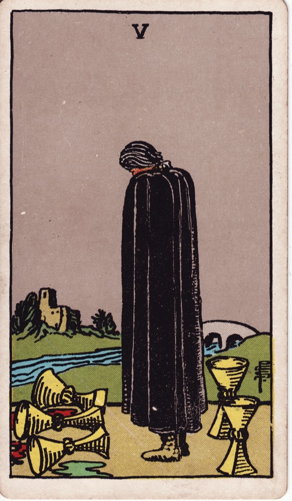 Five of Cups from the Rider-Waite-Smith tarot deck