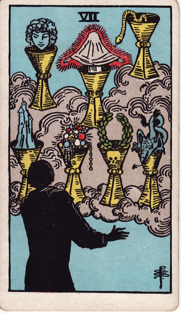 Seven of Cups from the Rider-Waite-Smith tarot deck