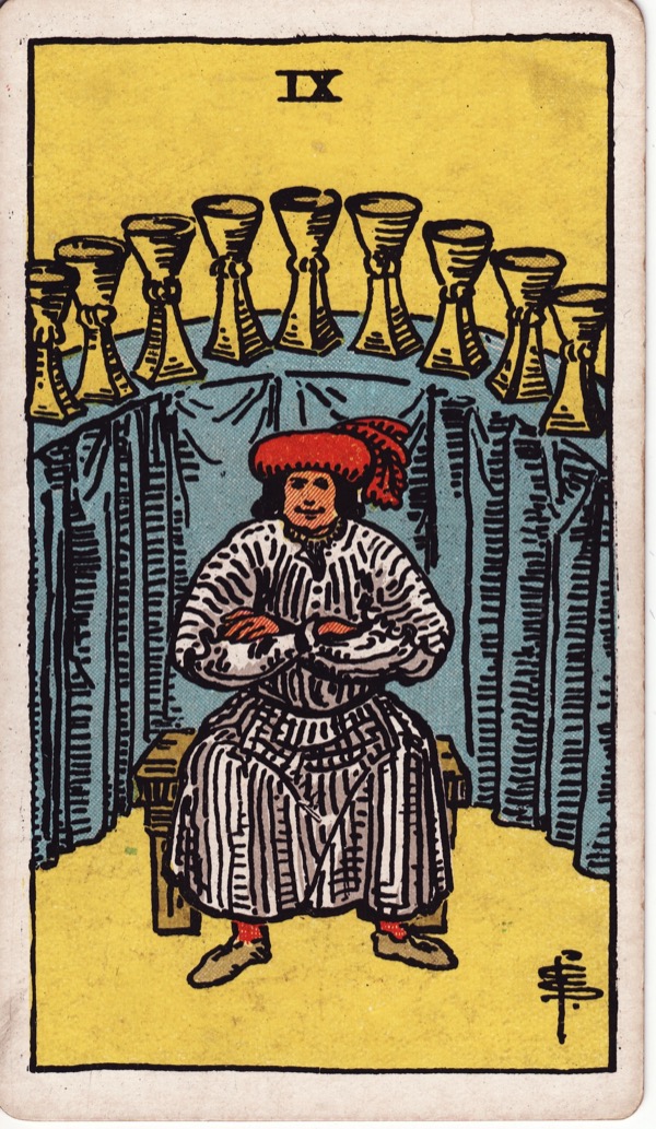 Nine of Cups from the Rider-Waite-Smith tarot deck