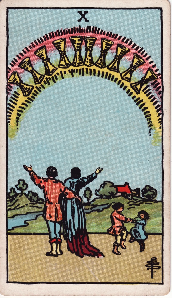 Ten of Cups from the Rider-Waite-Smith tarot deck