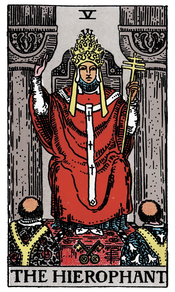 The Hierophant from the Rider-Waite-Smith tarot deck