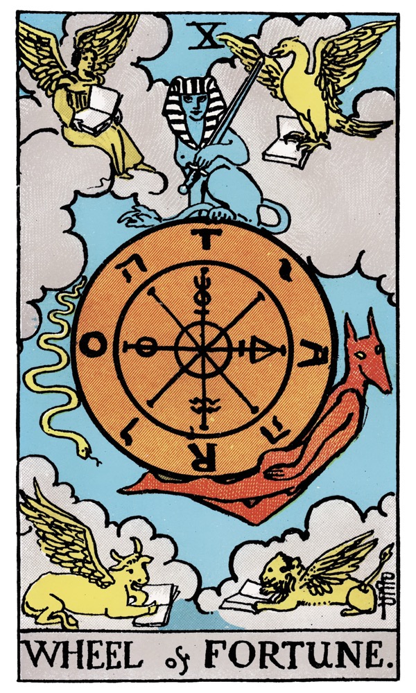 Wheel of Fortune from the Rider-Waite-Smith tarot deck