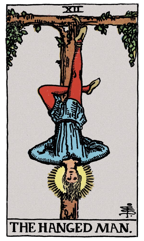 The Hanged One from the Rider-Waite-Smith tarot deck