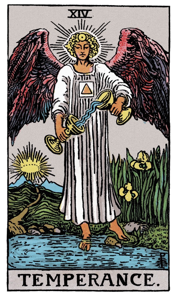 Temperance from the Rider-Waite-Smith tarot deck