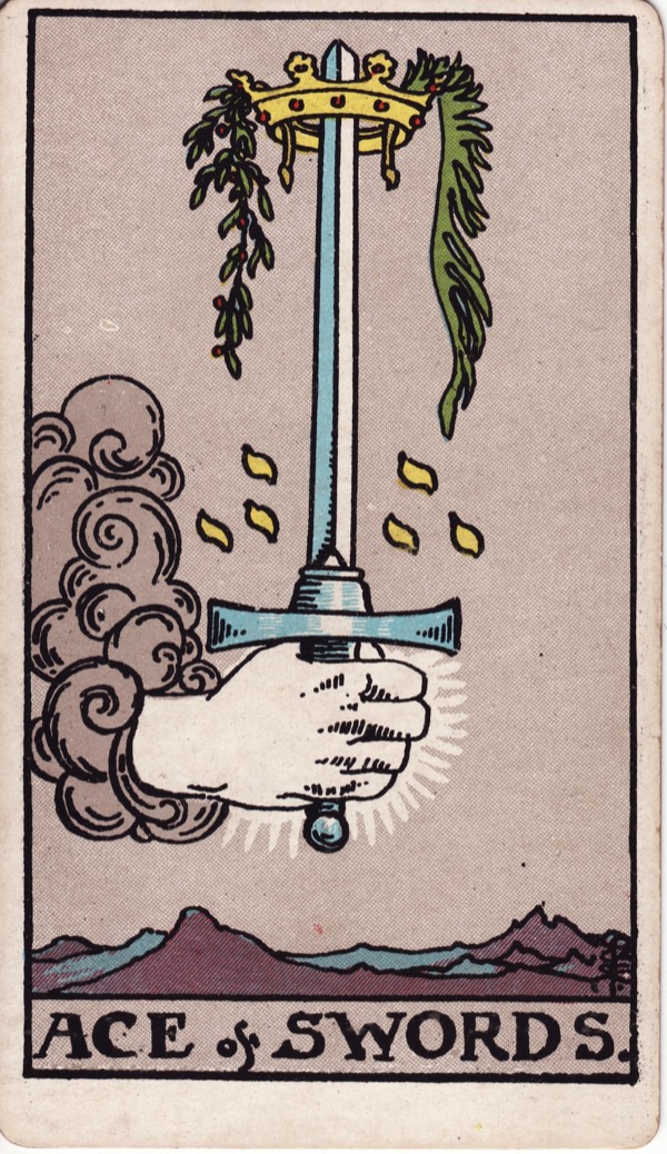 Ace of Swords from the Rider-Waite-Smith tarot deck