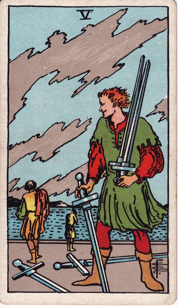 Five of Swords from the Rider-Waite-Smith tarot deck