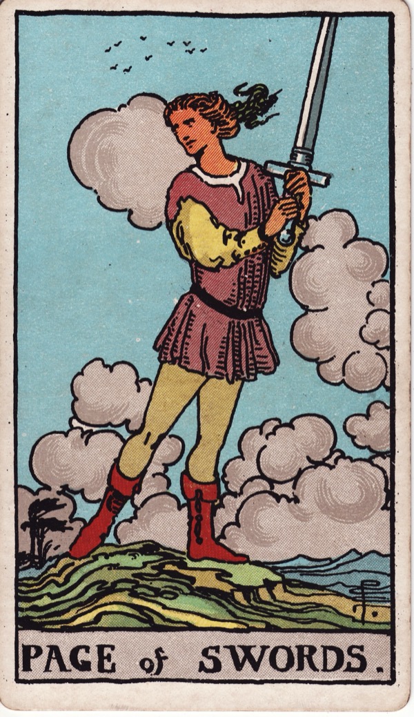 Page of Swords from the Rider-Waite-Smith tarot deck