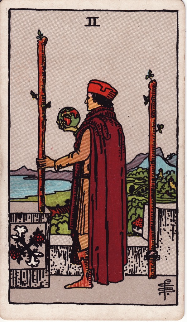 Two of Wands from the Rider-Waite-Smith tarot deck